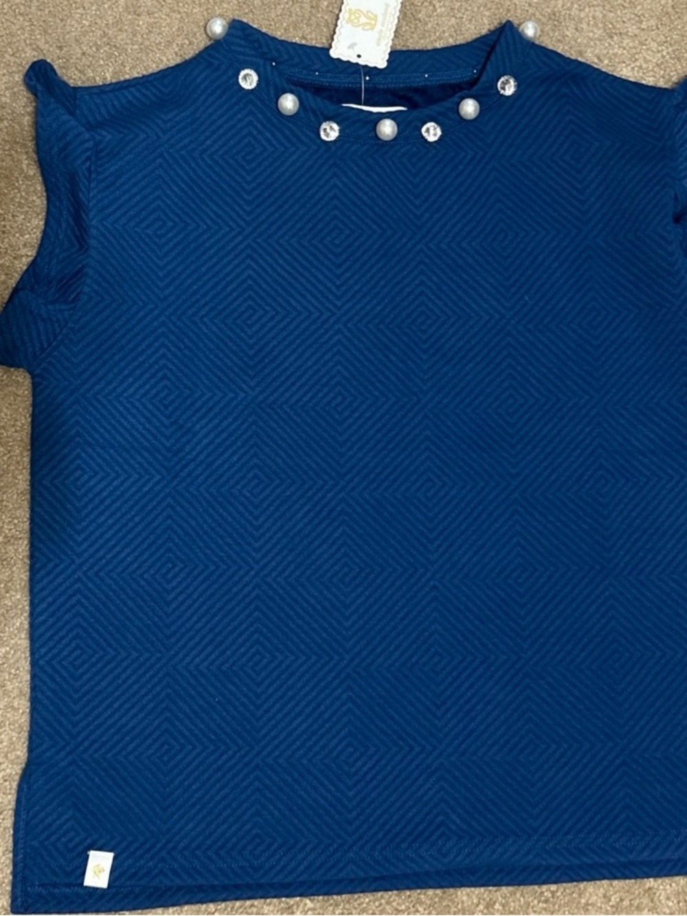 Simply Southern Navy Pearl-Accent Top